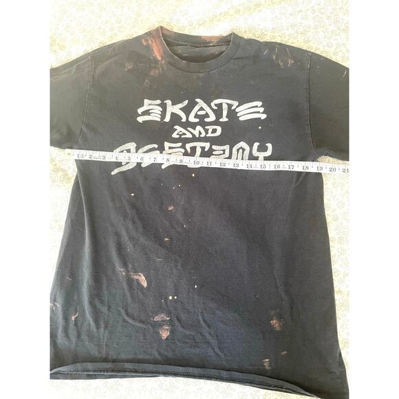 Skate and Destroy Bleach Distressed Graphic Tee Black XL - Picture 3 of 5